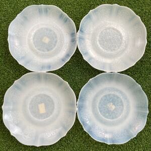 Vintage Lot 4 MacBeth-Evans American Sweetheart Opalescent Glass Saucers